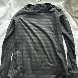 Nike Women's Striped Black Long Sleeve Tee